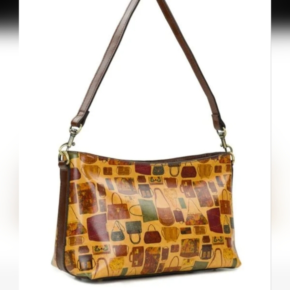 Patricia Nash Leather Multicolor Crossbody Bag With Playful Handbag Print. - Picture 3 of 16